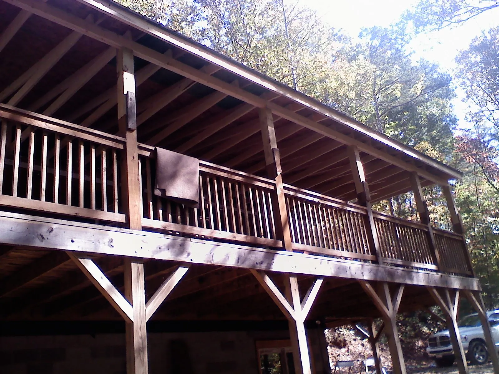 Timber framing under a new elevated porch and deck — Roof Leak Repair in Palouse by Roofing Brothers